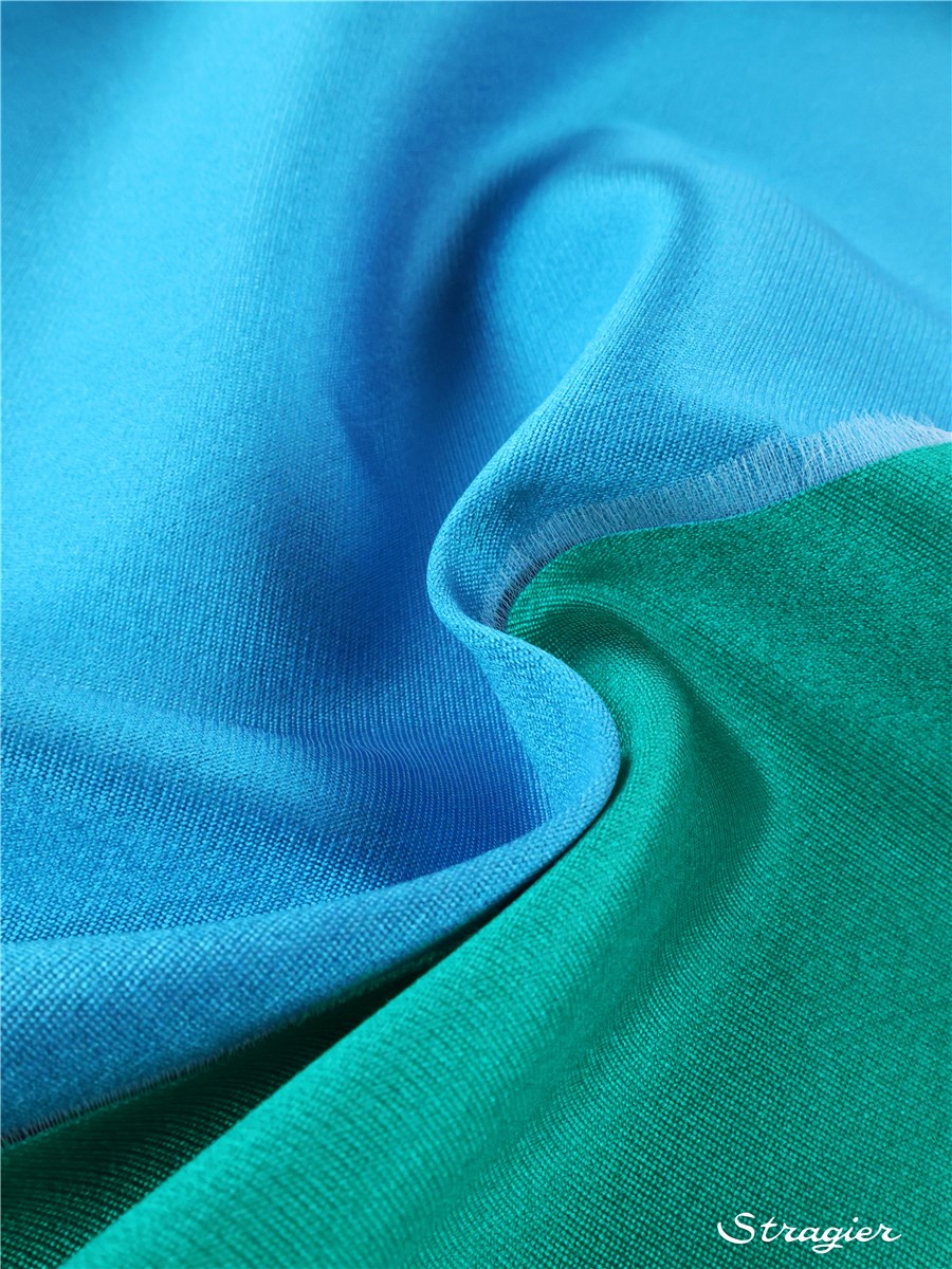 Double Silk - Soft - Plain - Bleu Malibu-Emeraude bleutée