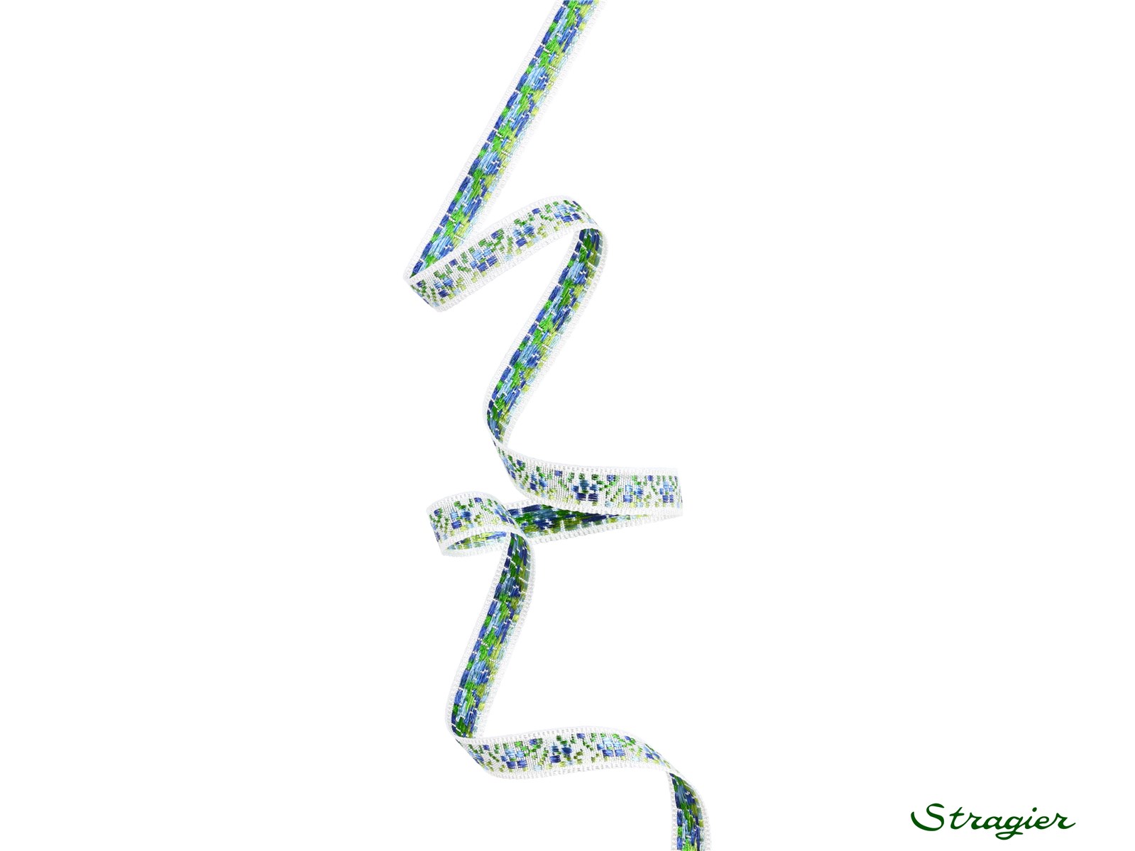 Woven Ribbon - Hanaé - Jeans-Vert - 8 mm