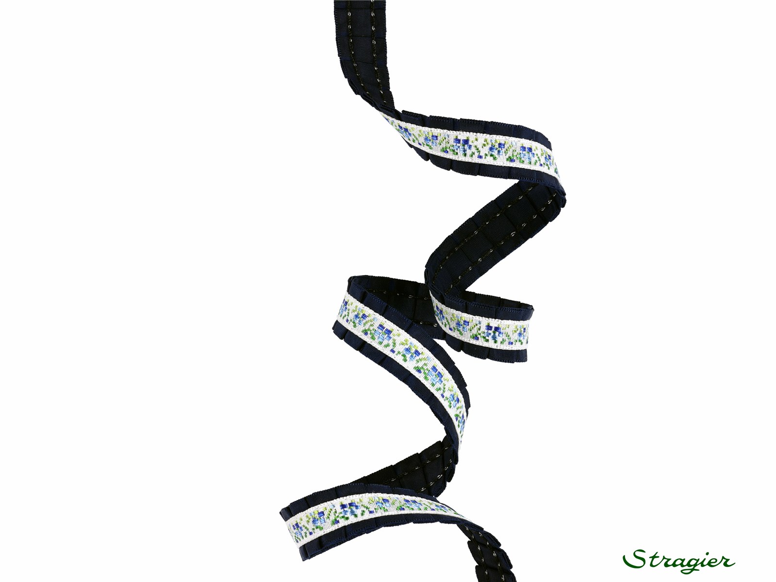 Galon tissé - Hanaé II - Jeans-Vert - 15 mm