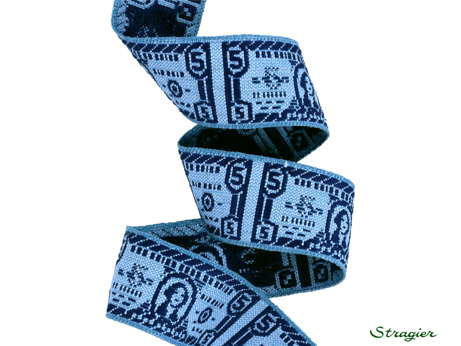 Woven Ribbon - Pure Cotton - Billets - Azur - 40 mm