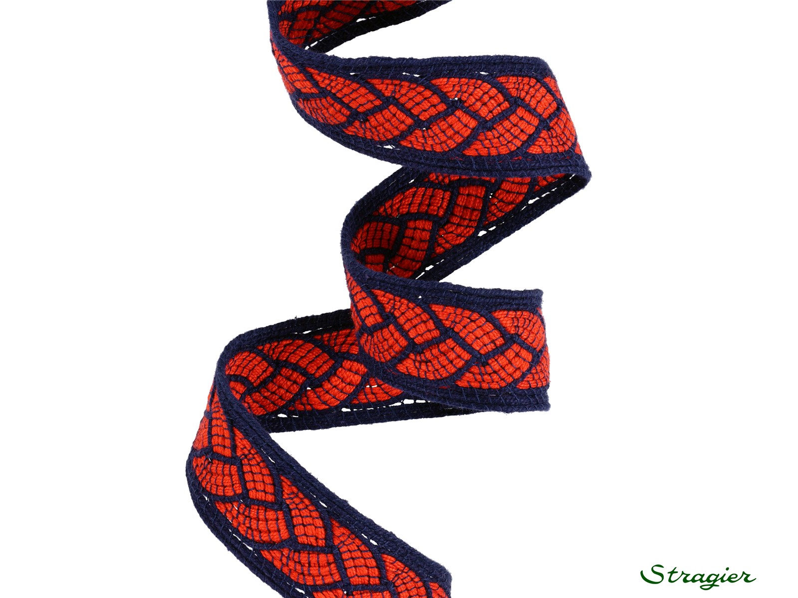 Woven Ribbon - Pure Cotton - Tressia - Marine-Rouge - 30 mm