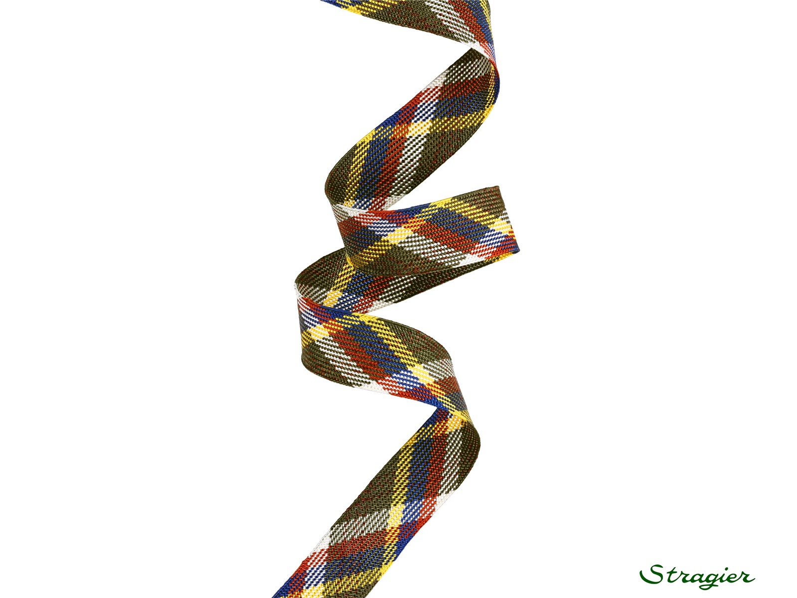 Woven Ribbon - Sorcha - Khaki-Jaune - 18 mm