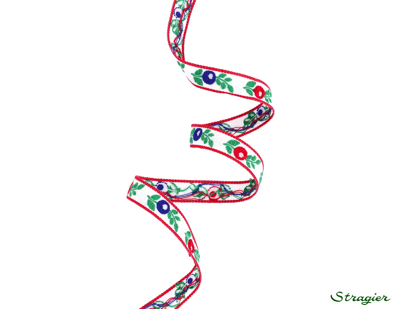 Galon tissé - Cassie - Rouge-Bleu - 10 mm