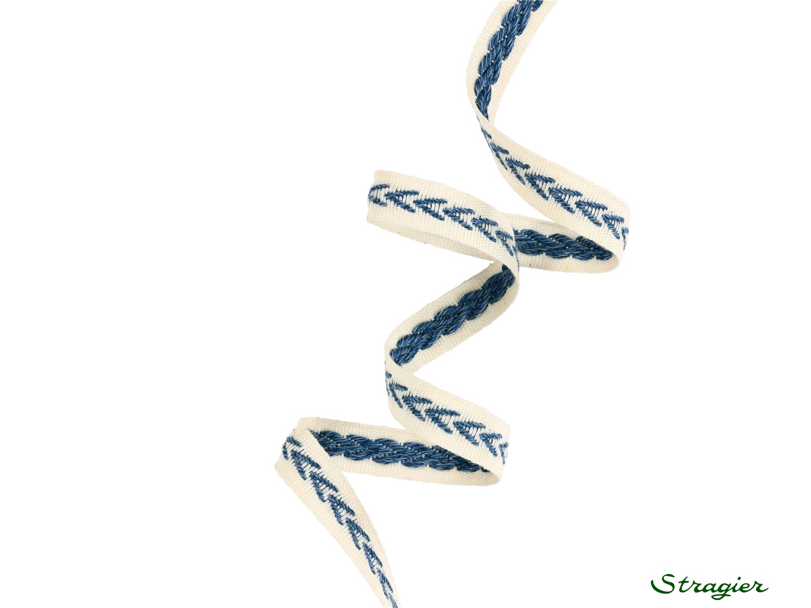 Woven Ribbon - Pure Cotton - Oliver - Bleu Jeans - 12 mm