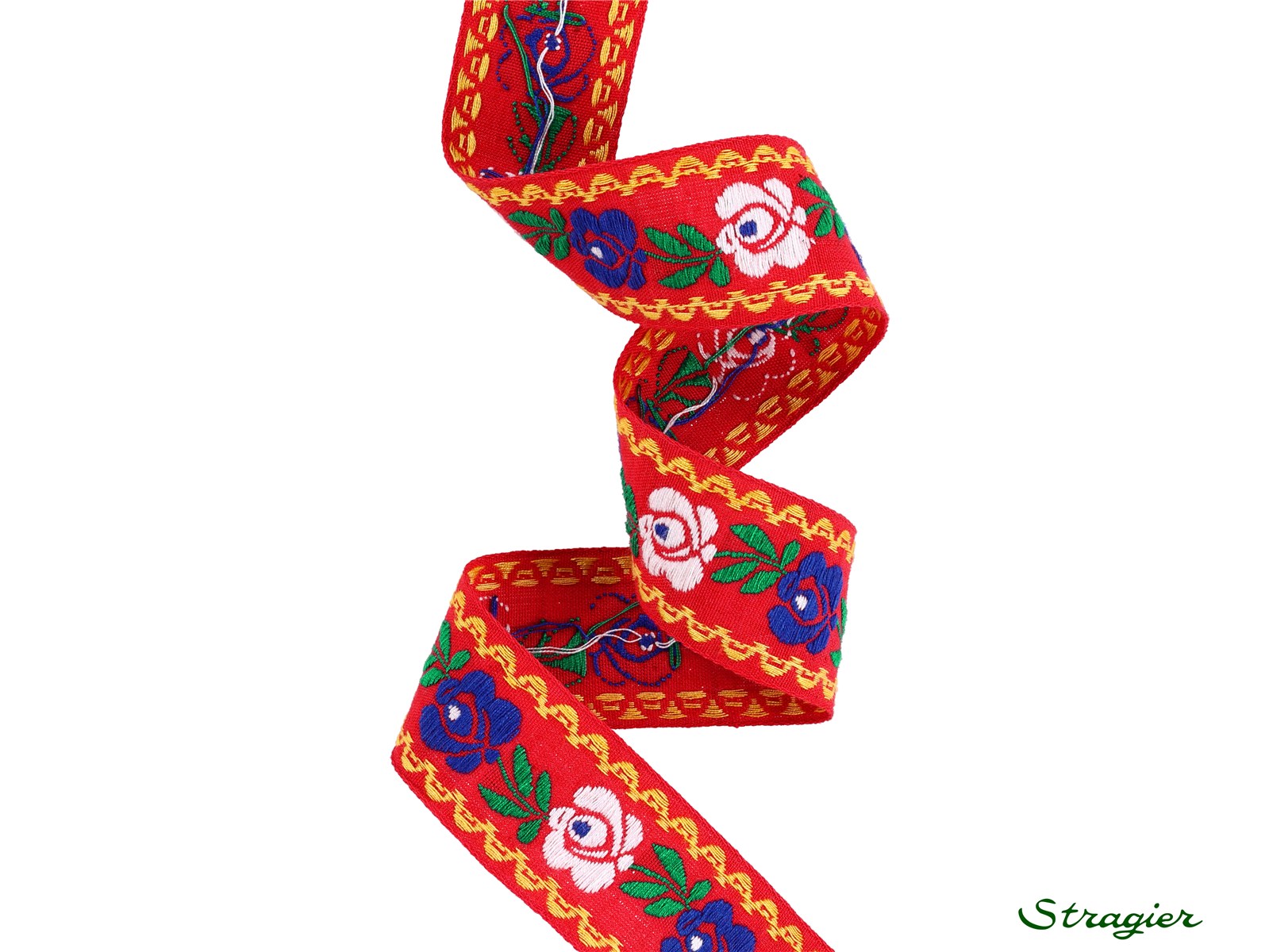 Woven Ribbon - Pure Cotton - Naomi - Rouge-Blanc-Bleu - 30 mm