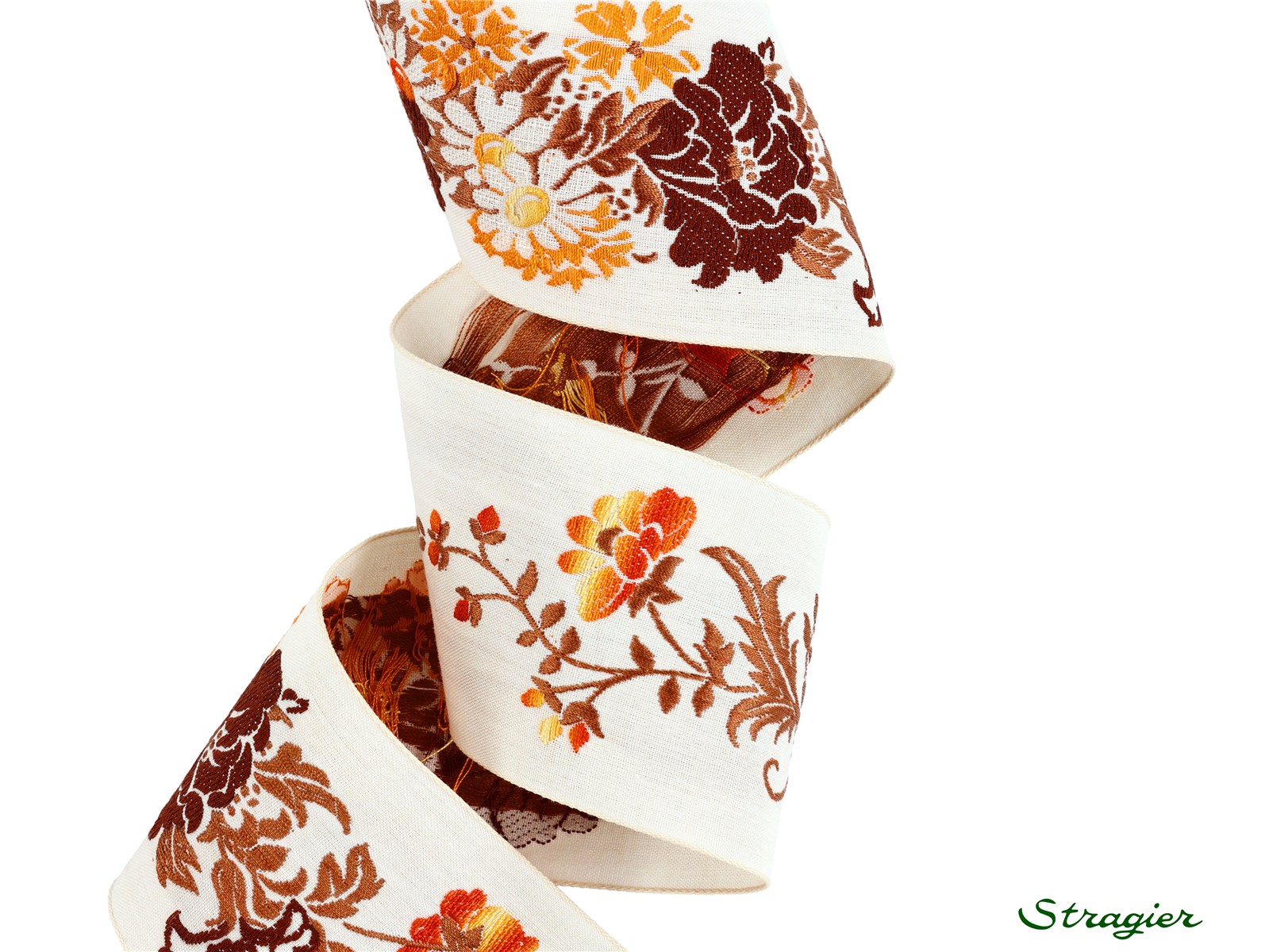 Woven Ribbon - Pure Cotton - Pénélope - Brun-Orange - 58 mm