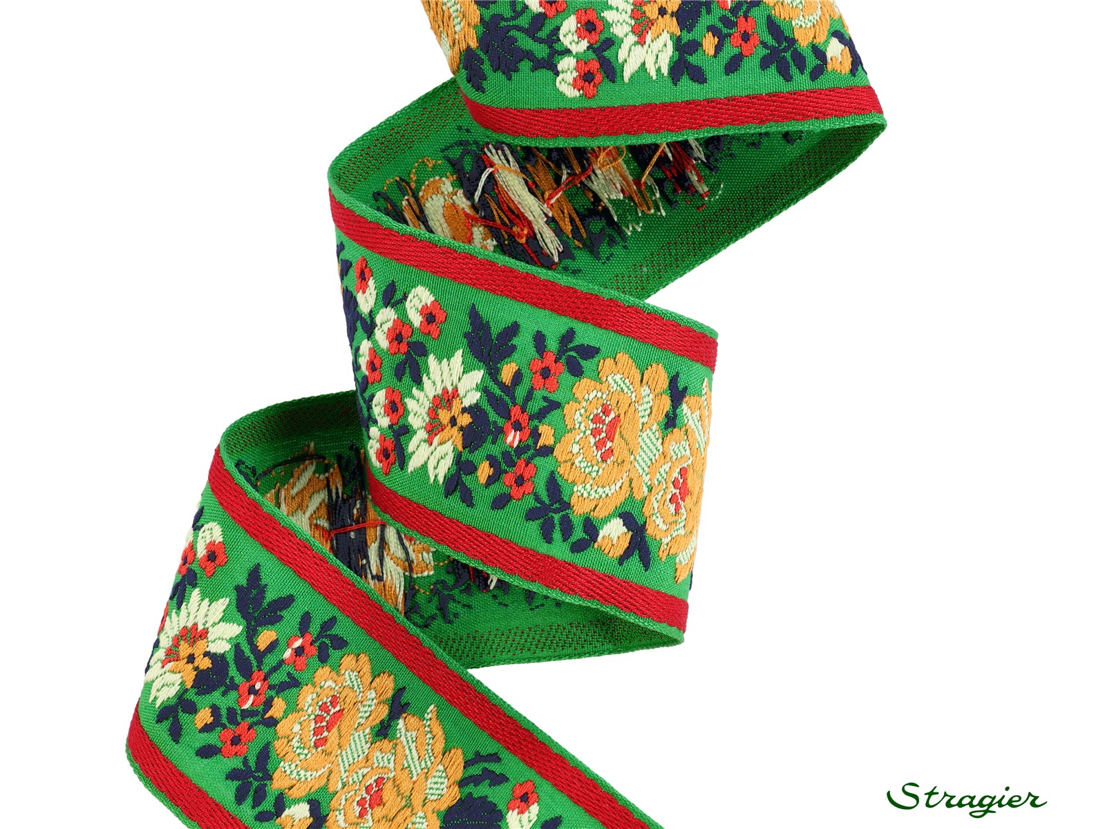 Galon Tissé pur Coton - Illoa - Jaune-Marine - 52 mm