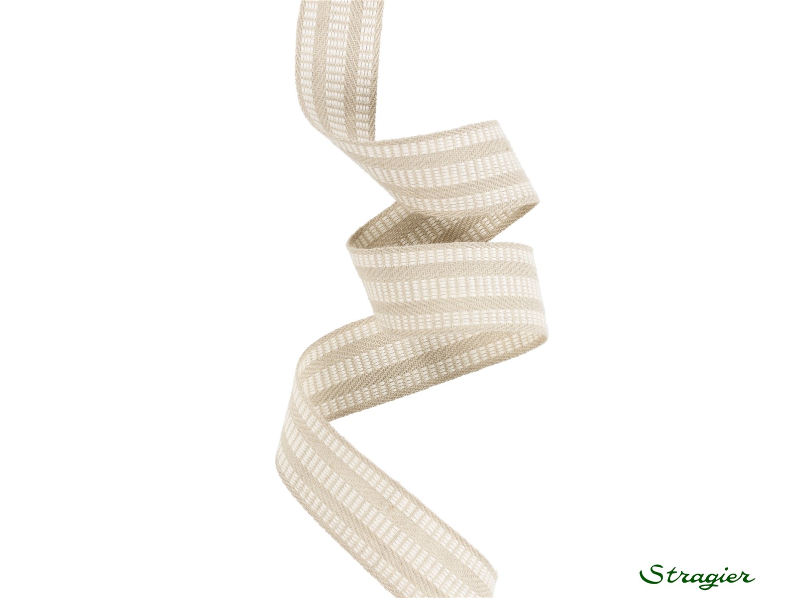 Woven Ribbon - Pure Cotton - Hugo - Beige - 22 mm