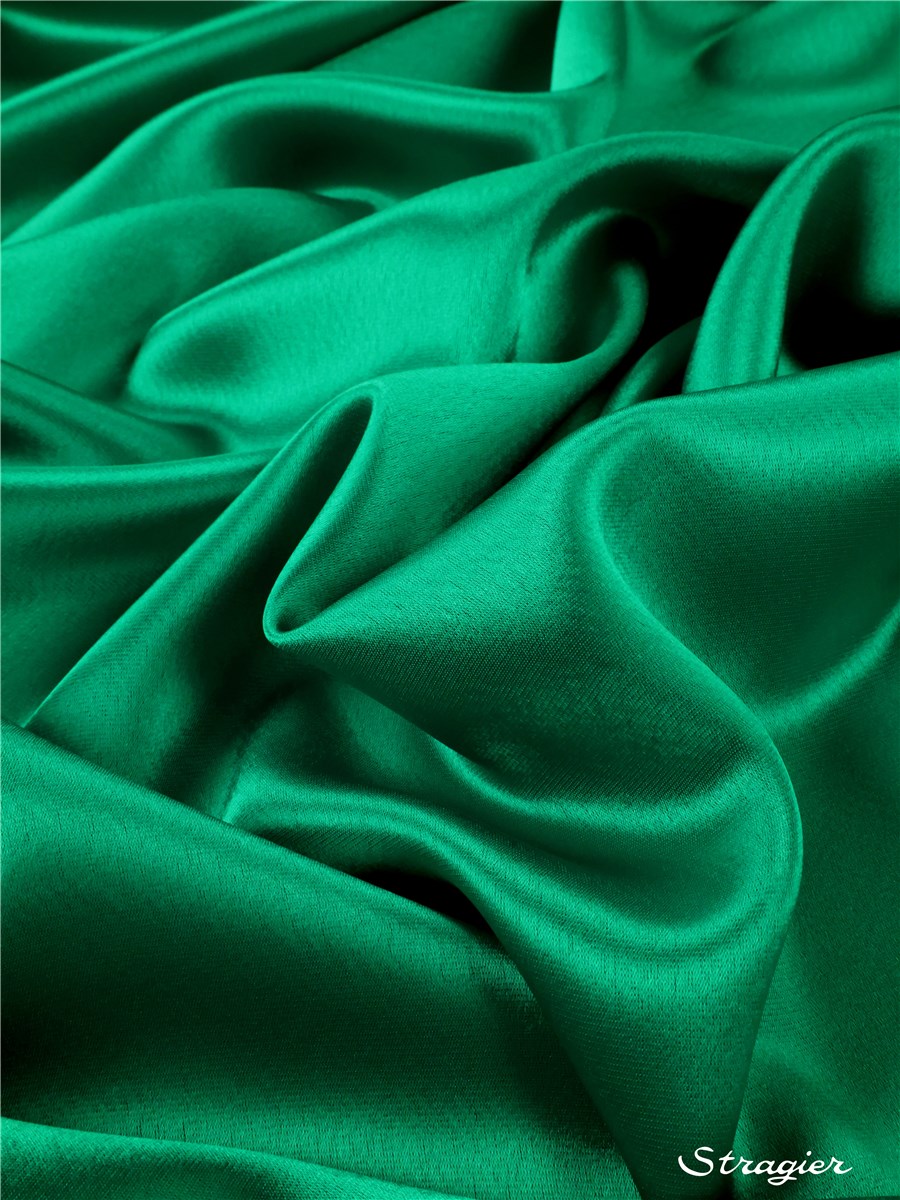 Satin Crepe - heavy - uni - Vert Emeraude