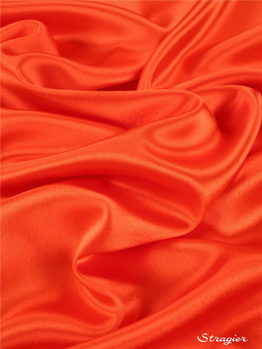 Satin Crepe - heavy - uni - Orange tonique