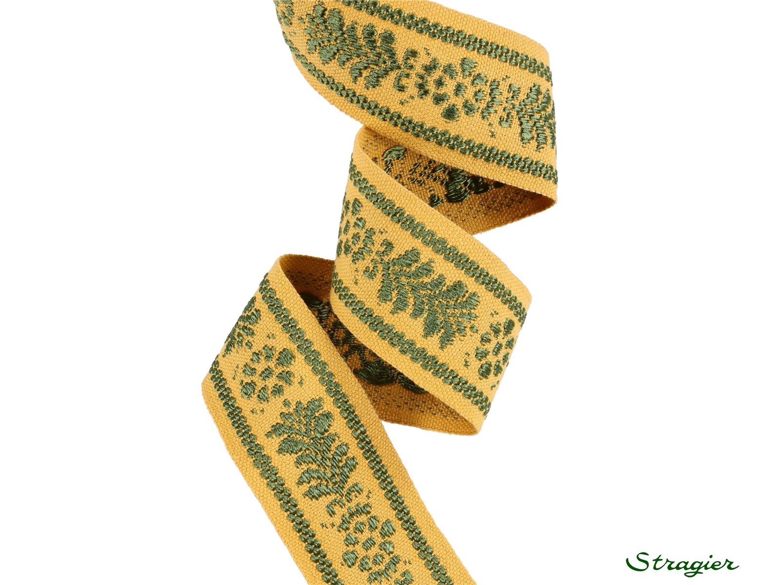 Galon tissé - Karl - Doré-Kaki - 38 mm