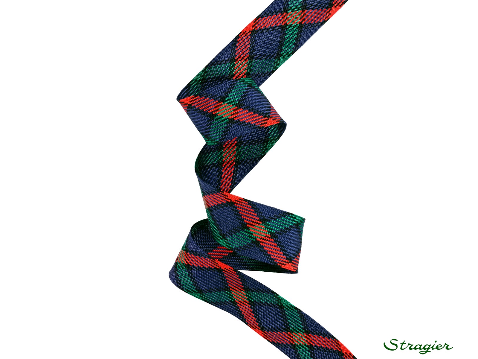 Woven Ribbon - Pure Cotton - Russel - Marine-Rouge-Vert - 20 mm