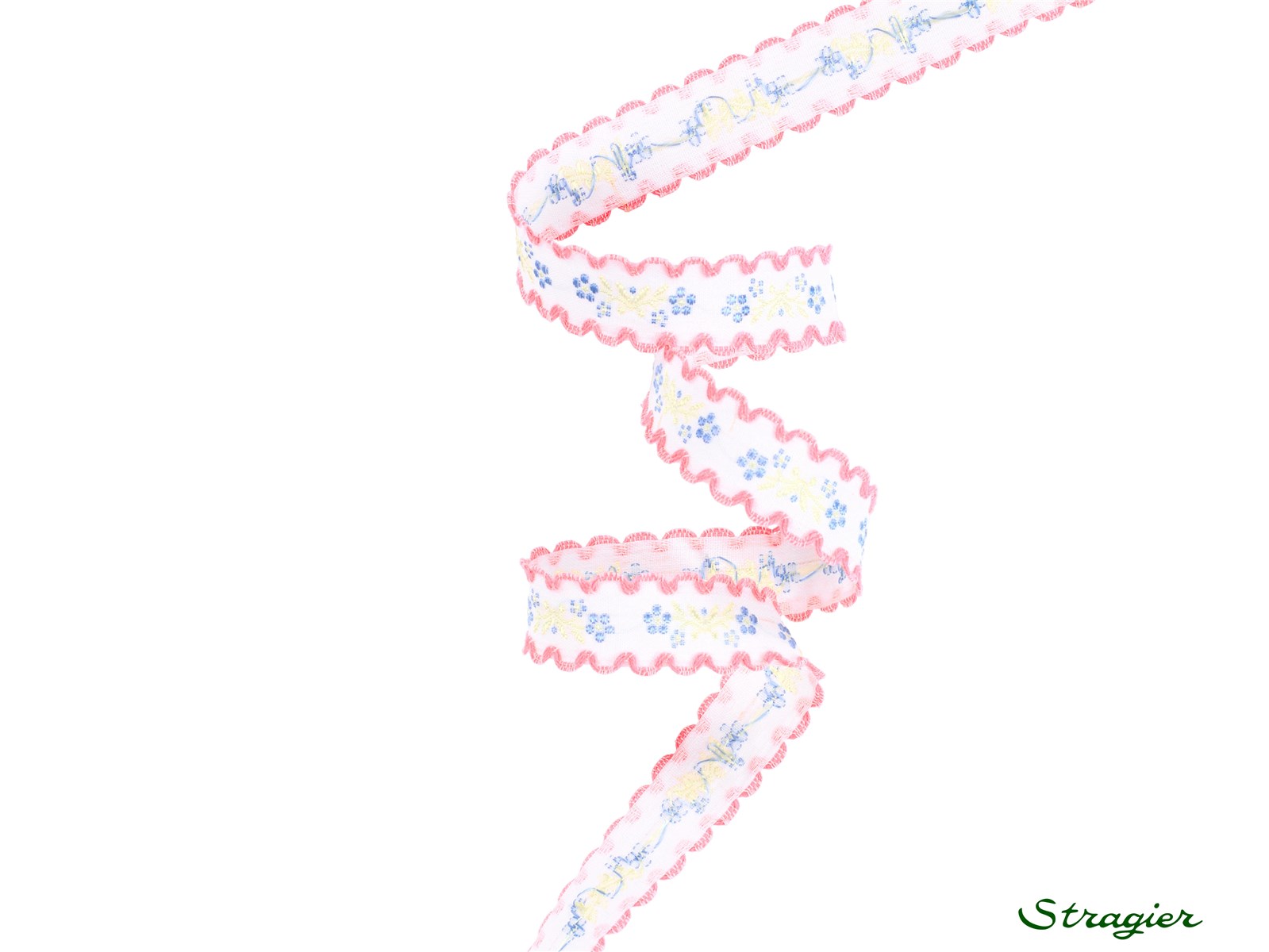 Galon Tissé pur Coton - Léonie - Rose-Ciel - 15 mm