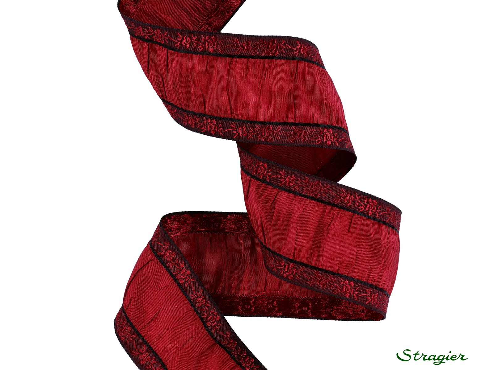 Woven Ribbon - Augustine - Rouge Cerise - 42 mm