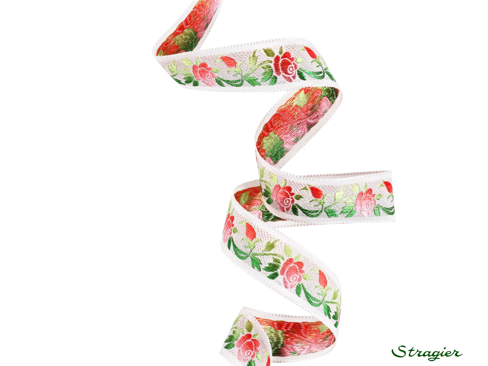 Woven Ribbon - Elsa - Blanc-Rouge - 22 mm