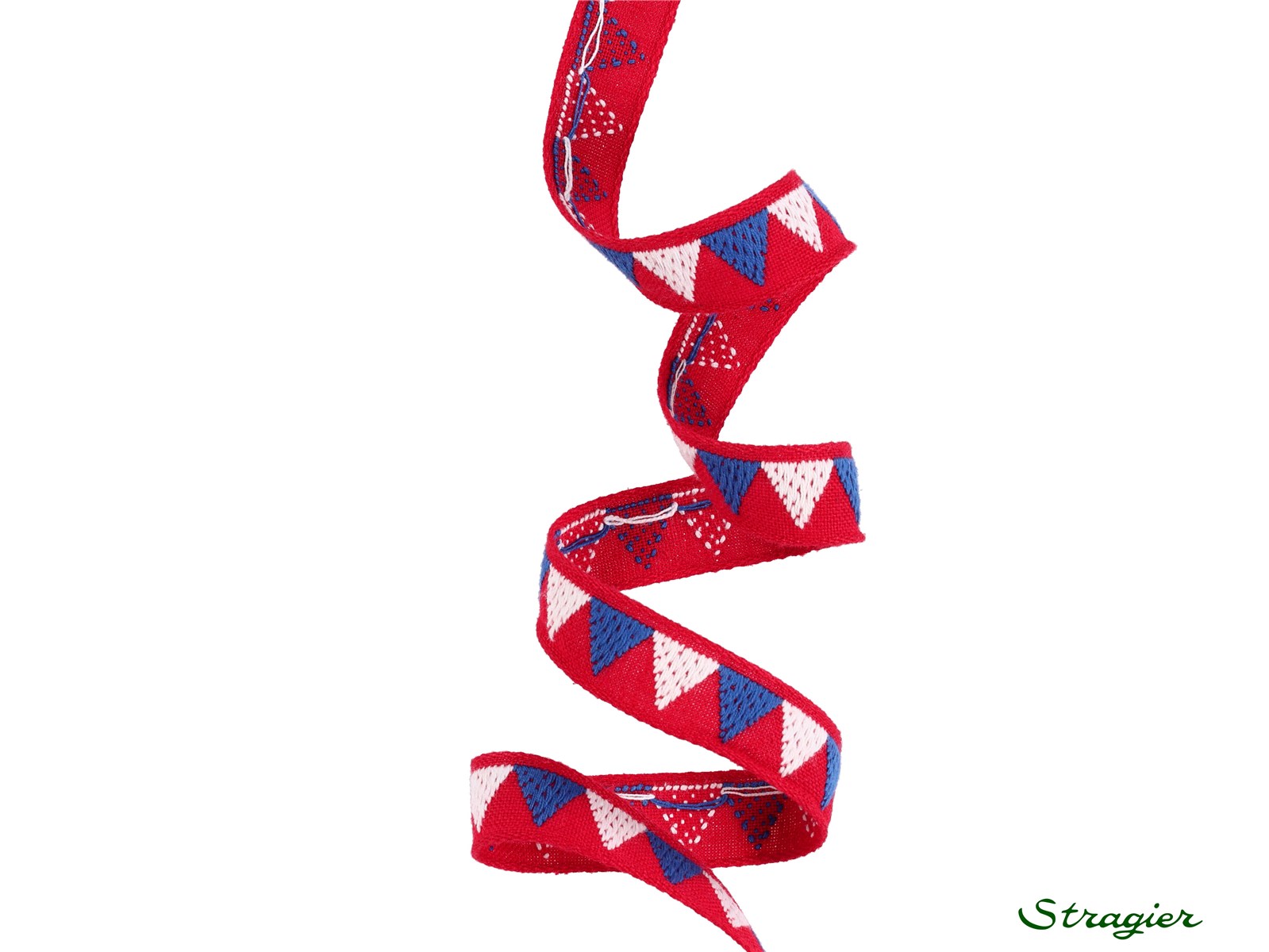 Woven Ribbon - Pure Cotton - Pipo - Rouge-Blanc-Bleu - 15 mm