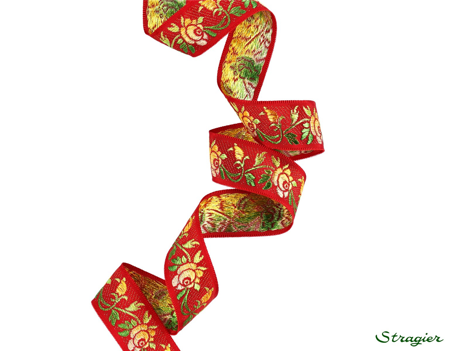 Woven Ribbon - Elsa - Rouge-Jaune - 22 mm