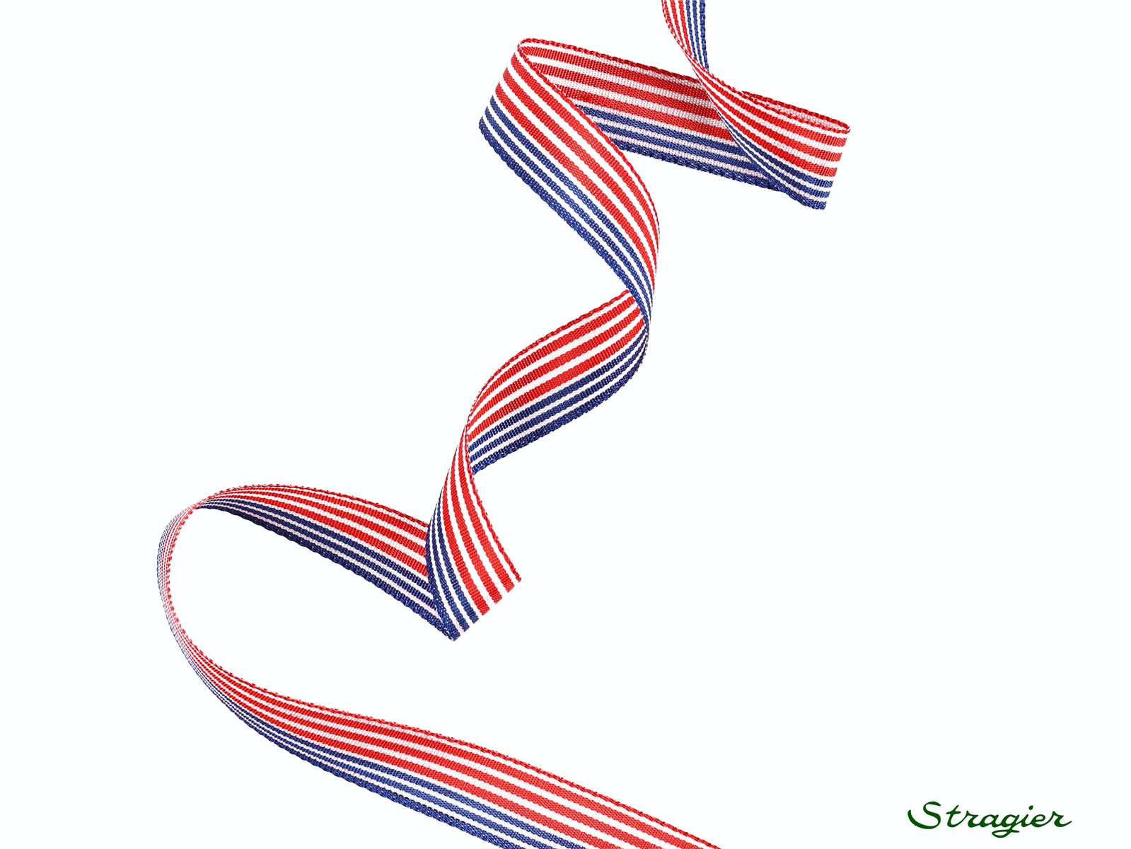 Galon tissé - Multi-rayures - Rouge-Marine - 15 mm