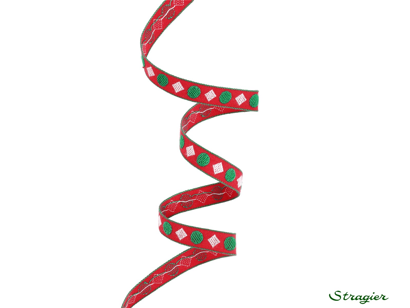 Woven Ribbon - Pure Cotton - Joy - Rouge-Blanc-Vert - 10 mm