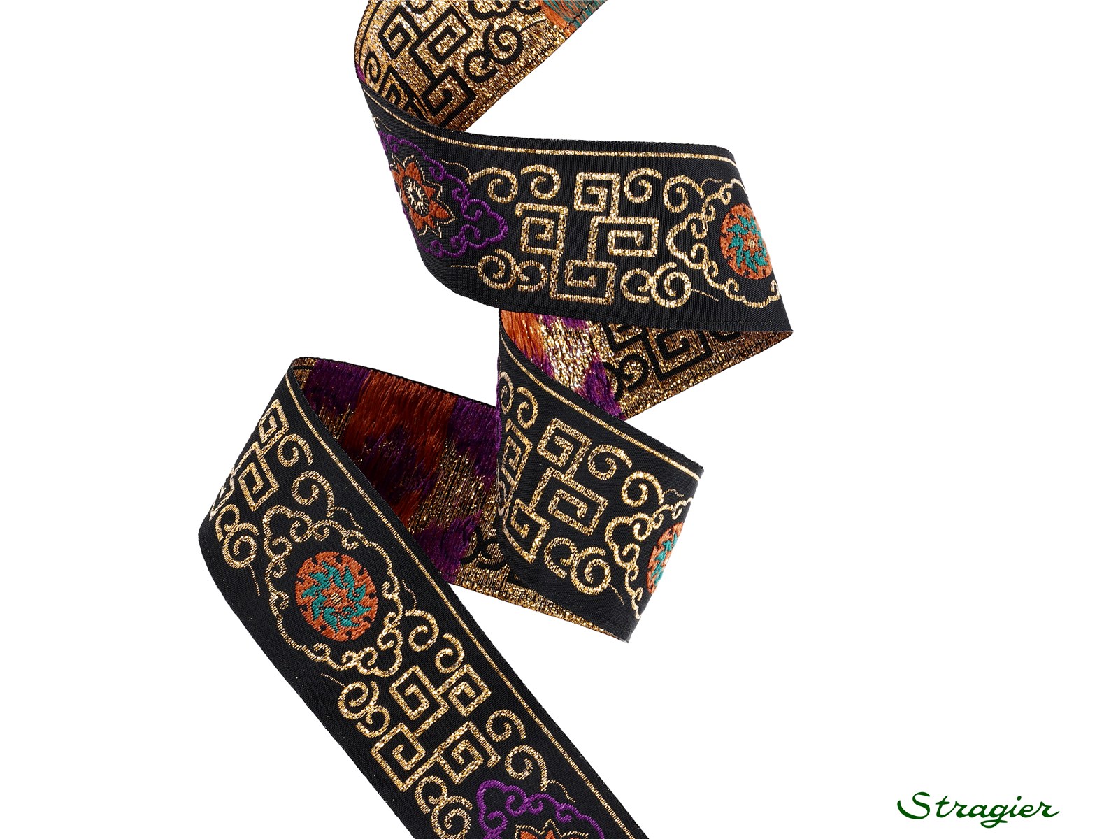 Woven Ribbon - Lyah - Noir-Doré - 38 mm