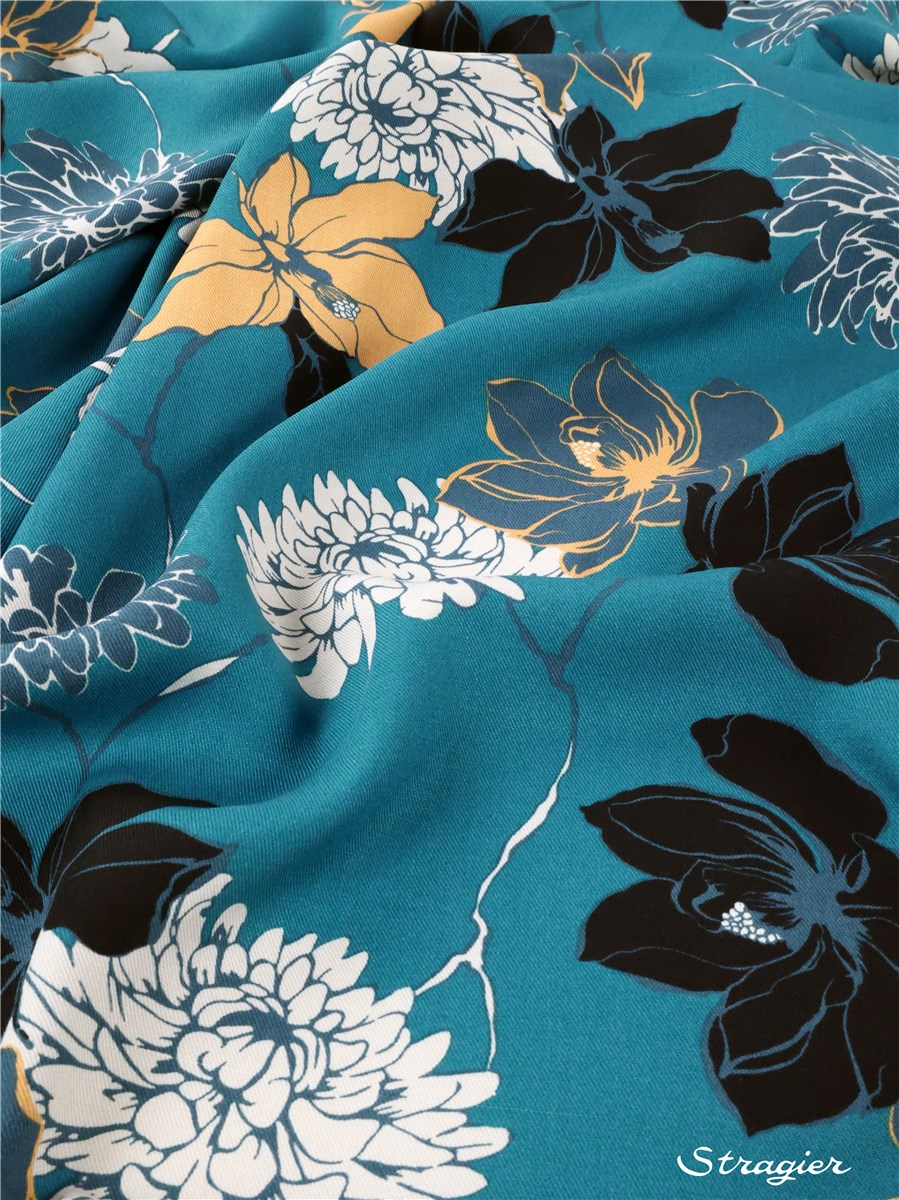 Twill - smooth - Viscose - Paolina - Bleu Canard