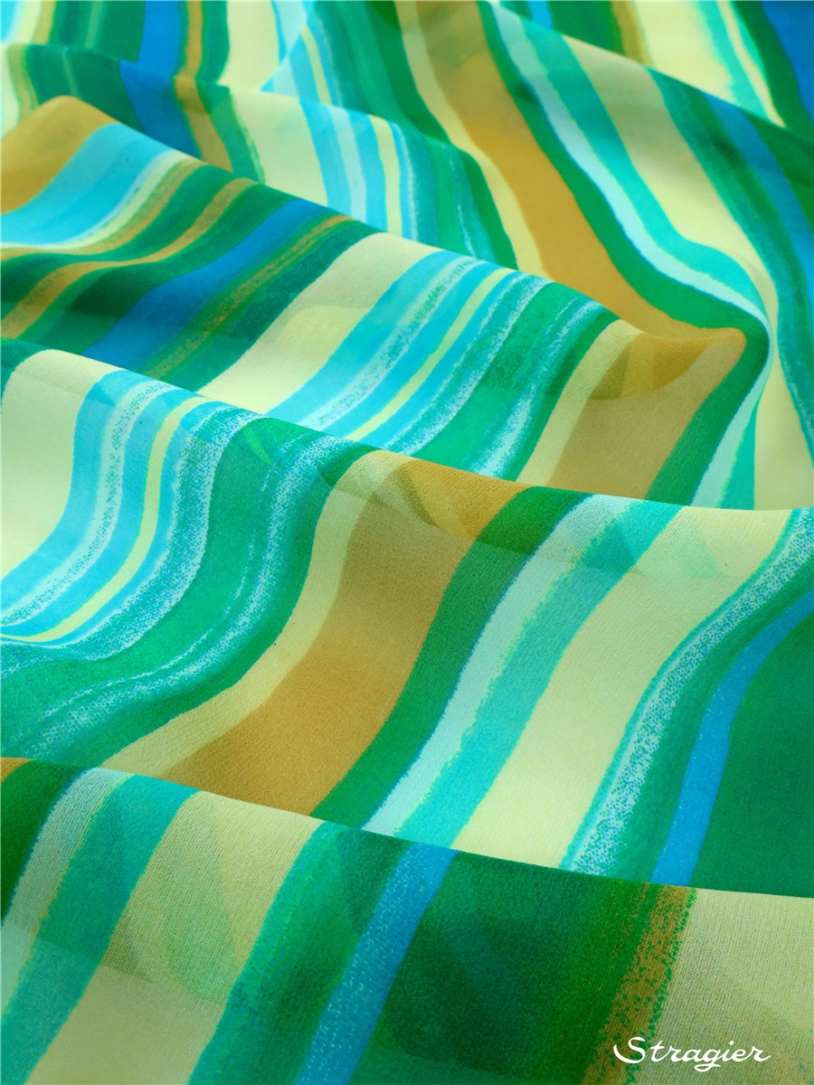 Silk Chiffon - Baya - Emeraude-Sable