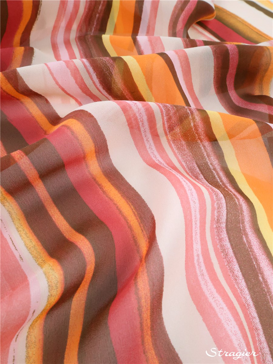 Silk Chiffon - Baya - Rose-Abricot