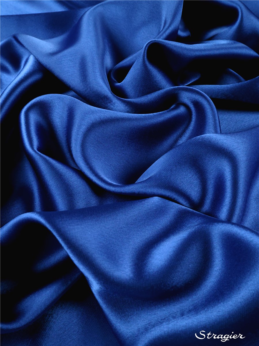 Satin Crepe - heavy - uni - Bleu Outremer