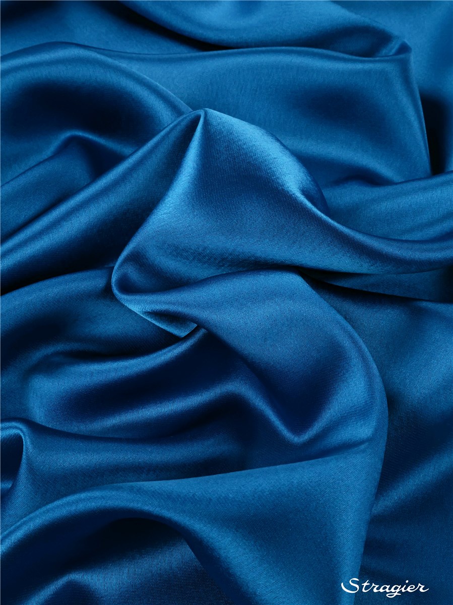 Satin Crepe - heavy - uni - Bleu Océan