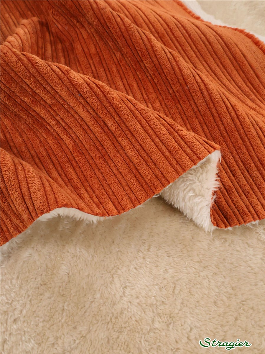 Corduroy-Faux Fur Teddy - Double Face - Uni - Rouille