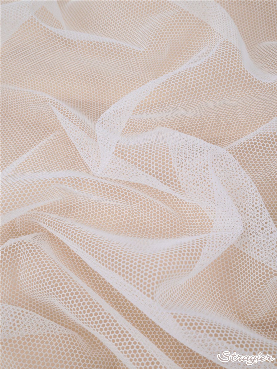 Cotton Bobbin Tulle - Uni - Blanc - 145 cm