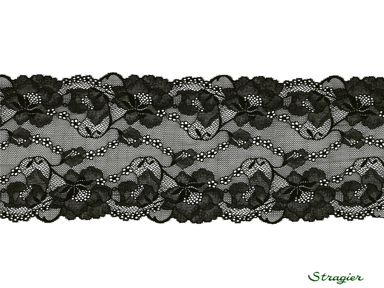Dentelle Lingerie Extensible - 013286 - Noir - 16 cm