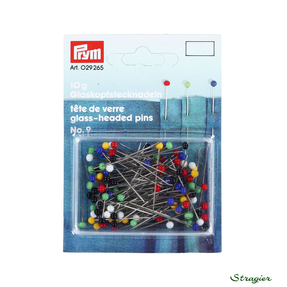 Epingles Tete de verre extra fines 0,6mm-30mm - Boite de 10gr -
