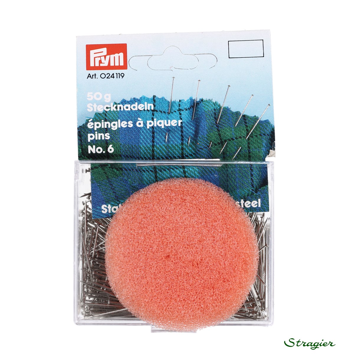 Epingles en acier extra fines 0,6mm-30mm - Boite de 50gr avec porte épingle -