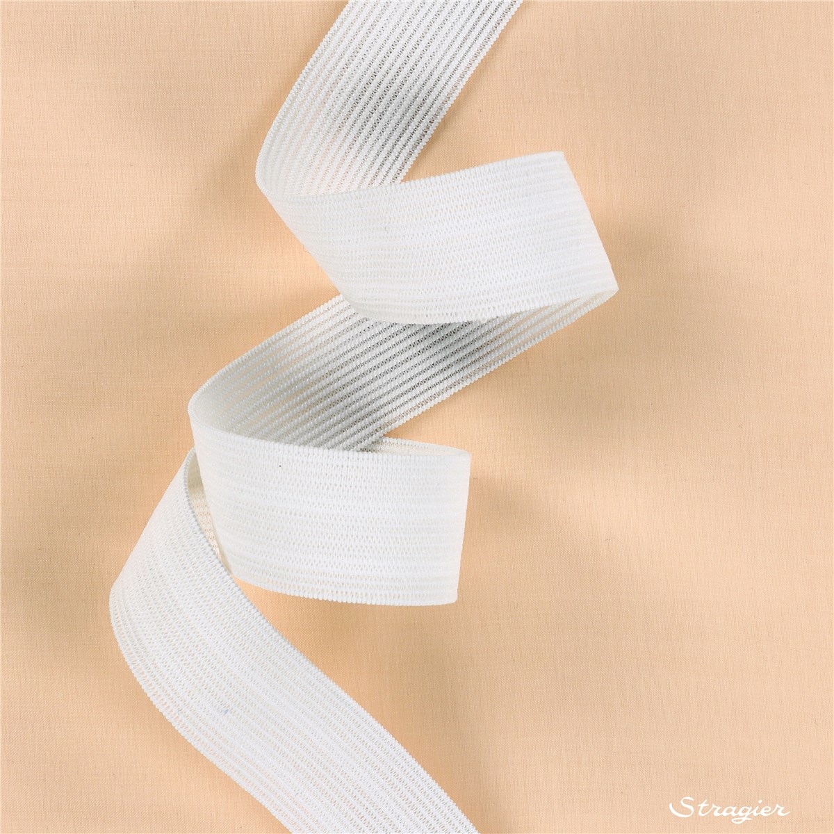 Elastique tissé à coudre - Uni - Blanc - 25 mm