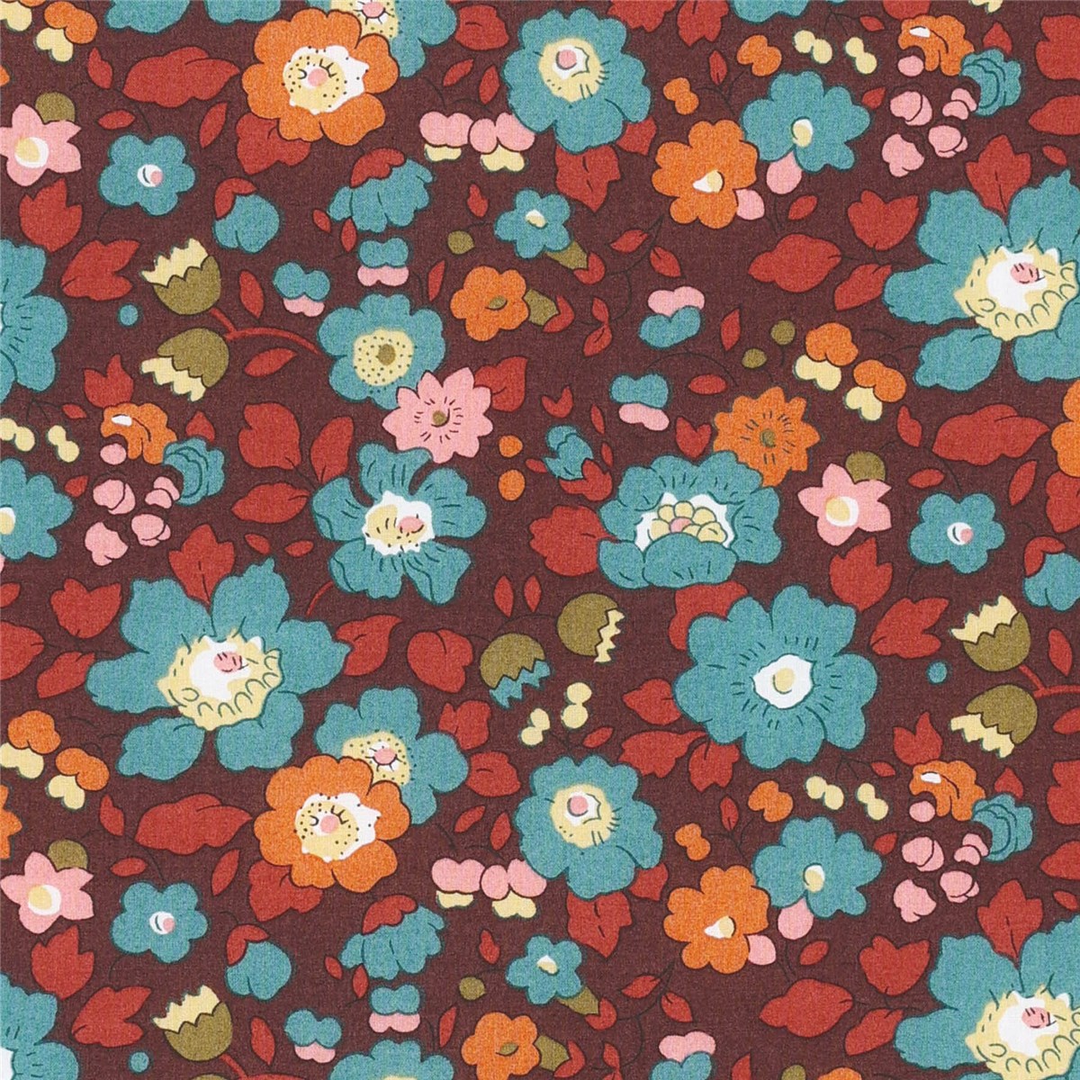 Liberty Tana Lawn - Betsy Meadow - Mahogany