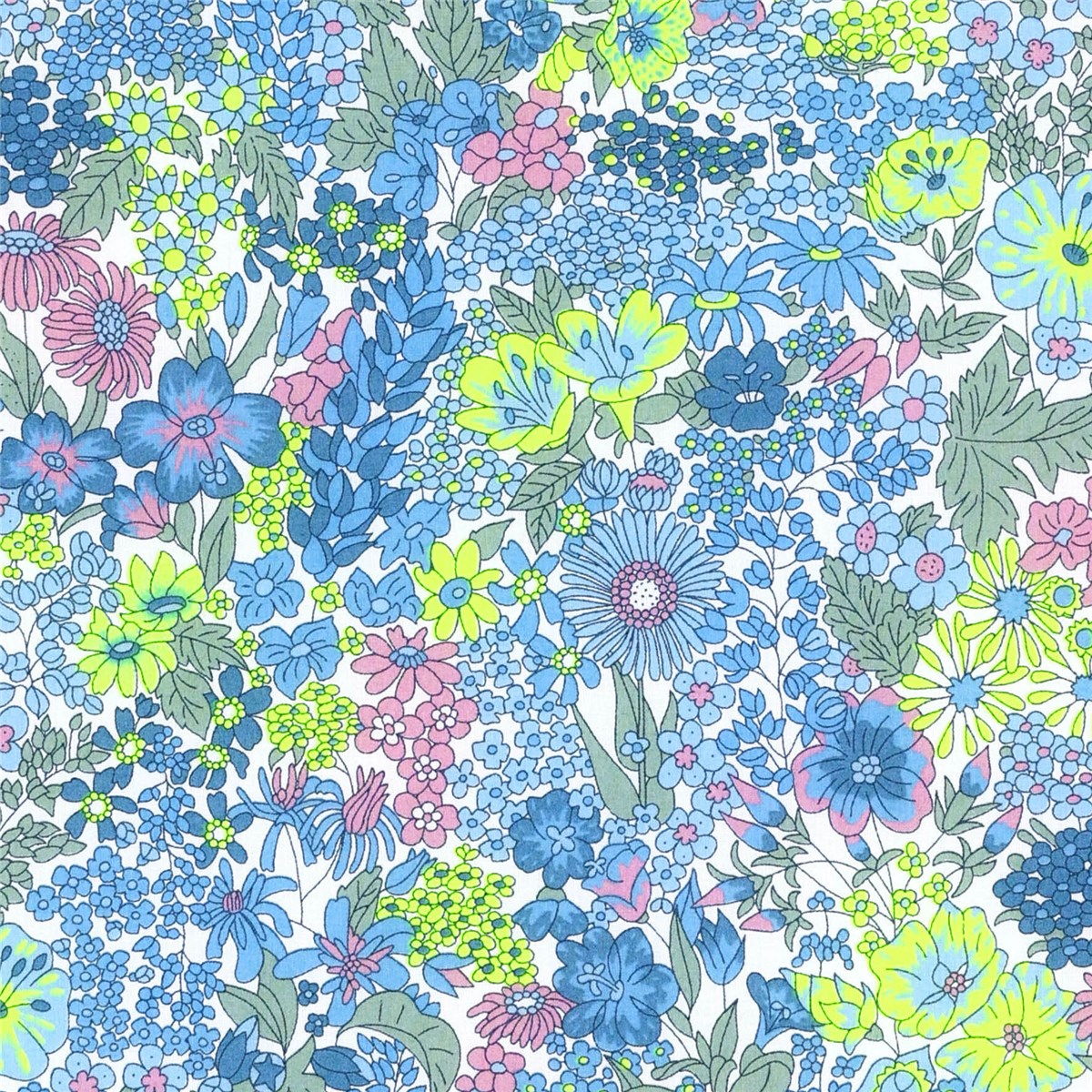 Liberty Tana Lawn - 3037 Margaret Annie - Fluo givré