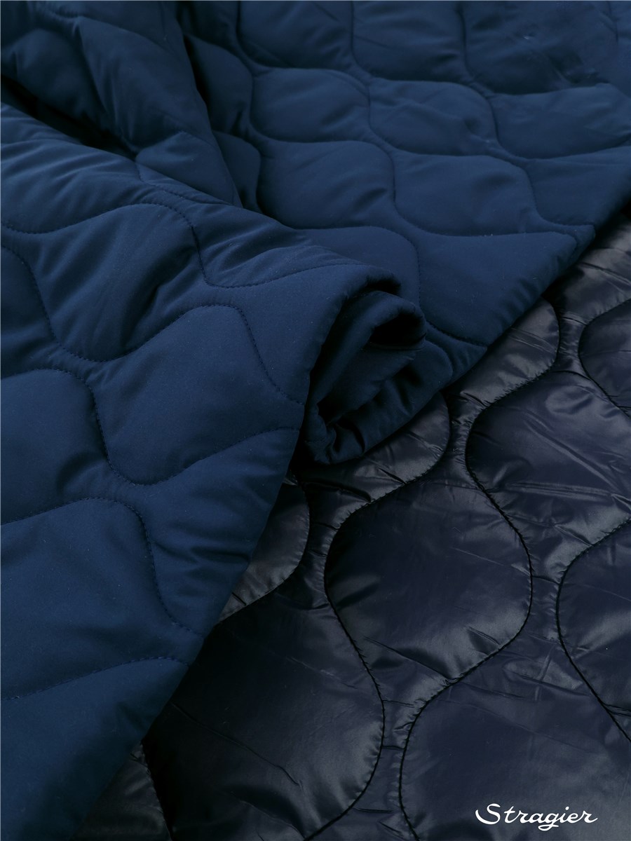 Quilted Fabric - Microfibre - Uni - Marine