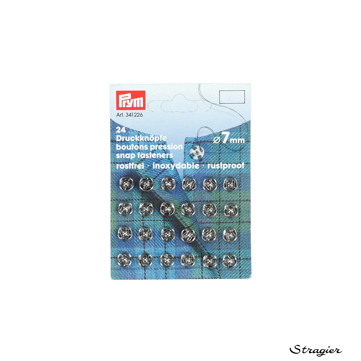 Sew-on Snap Fasteners - Métal - Argenté - 7 mm