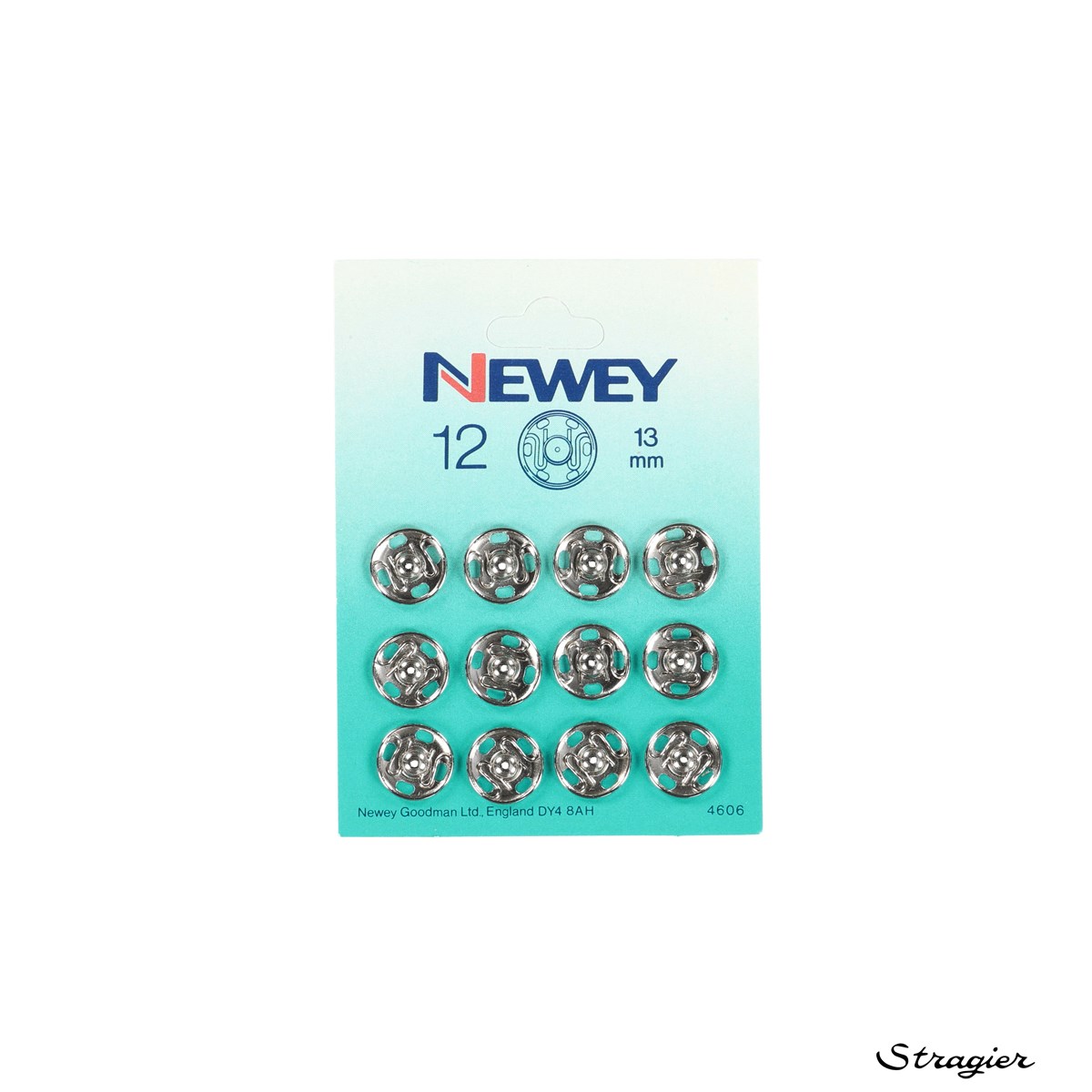 Bouton pression à coudre - Métal - Argenté - 13 mm