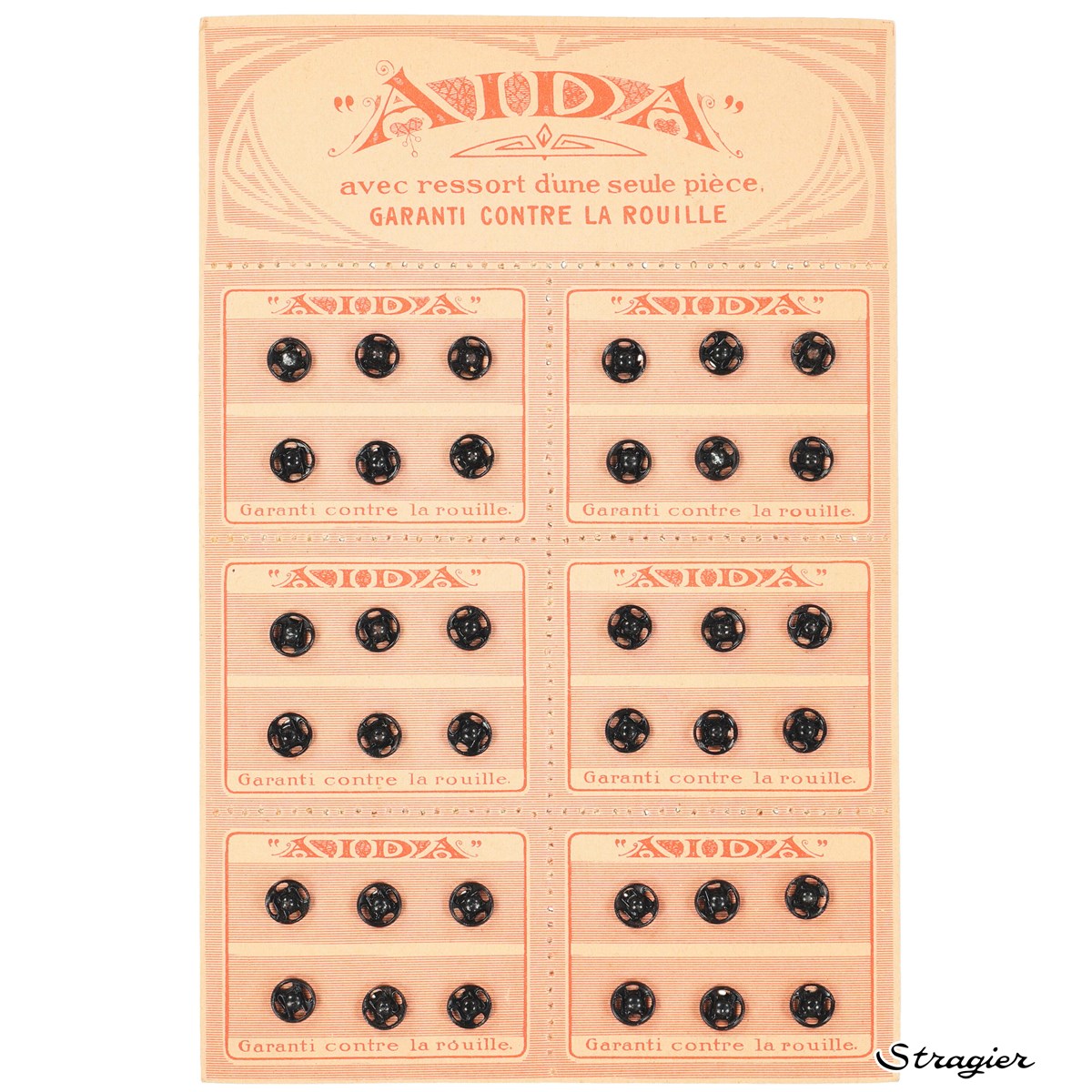 Sew-on Snap Fasteners - Métal - Noir - 7 mm