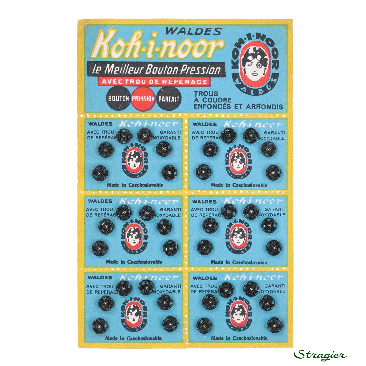 Sew-on Snap Fasteners - Métal - Noir - 7 mm