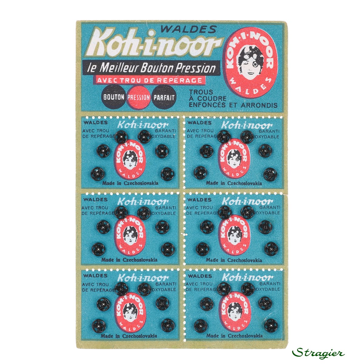 Sew-on Snap Fasteners - Métal - Noir - 6 mm