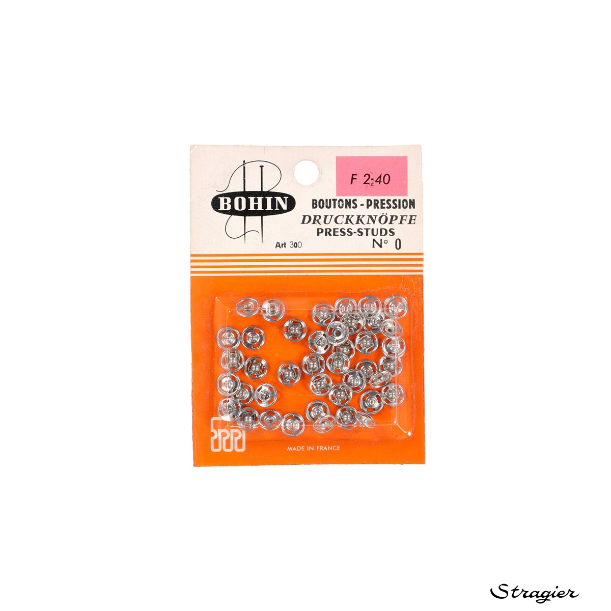Bouton pression à coudre - Métal - Argenté - 7 mm