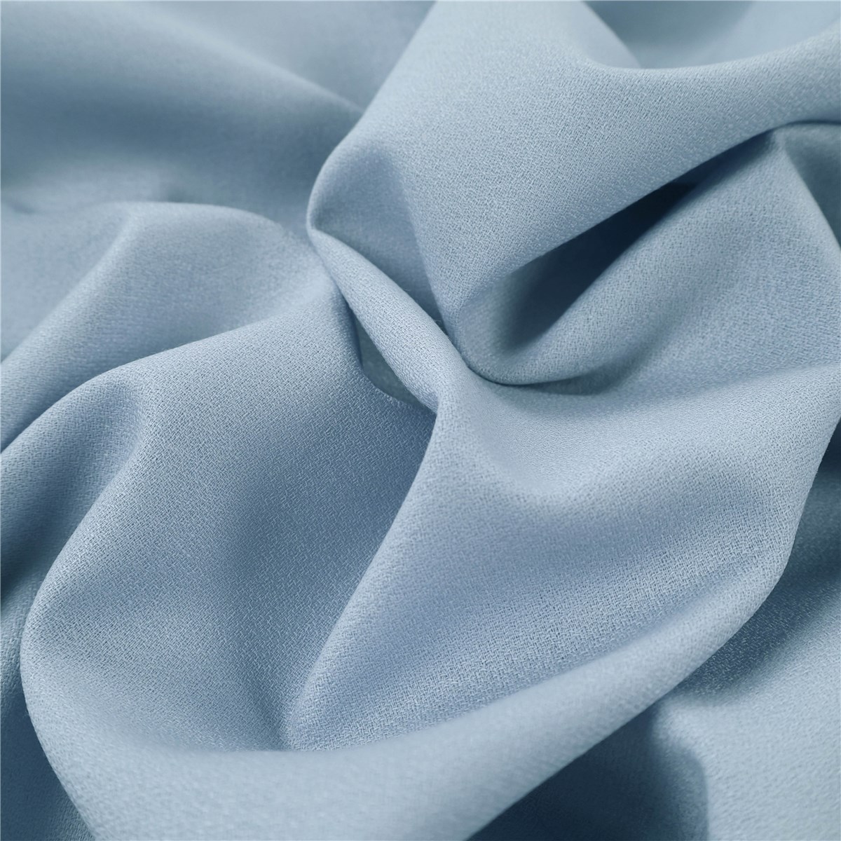 Pure Wool Crepe - Plain - Gris Perle bleuté