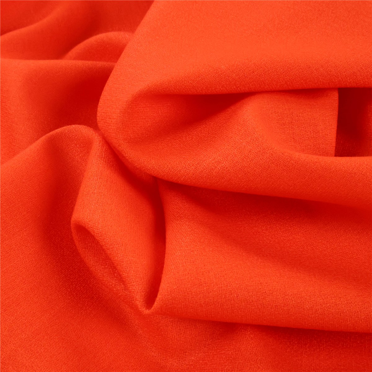 Pure Wool Crepe - Plain - Orange Jaffa