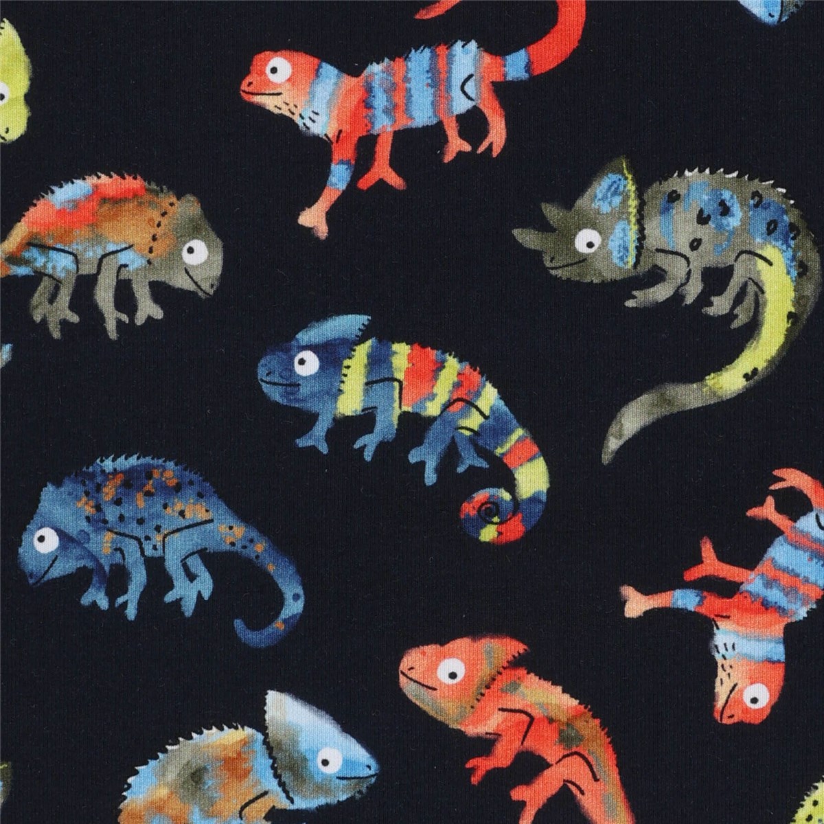 Jersey Coton Stretch - BIO - Chameleon - Marine 