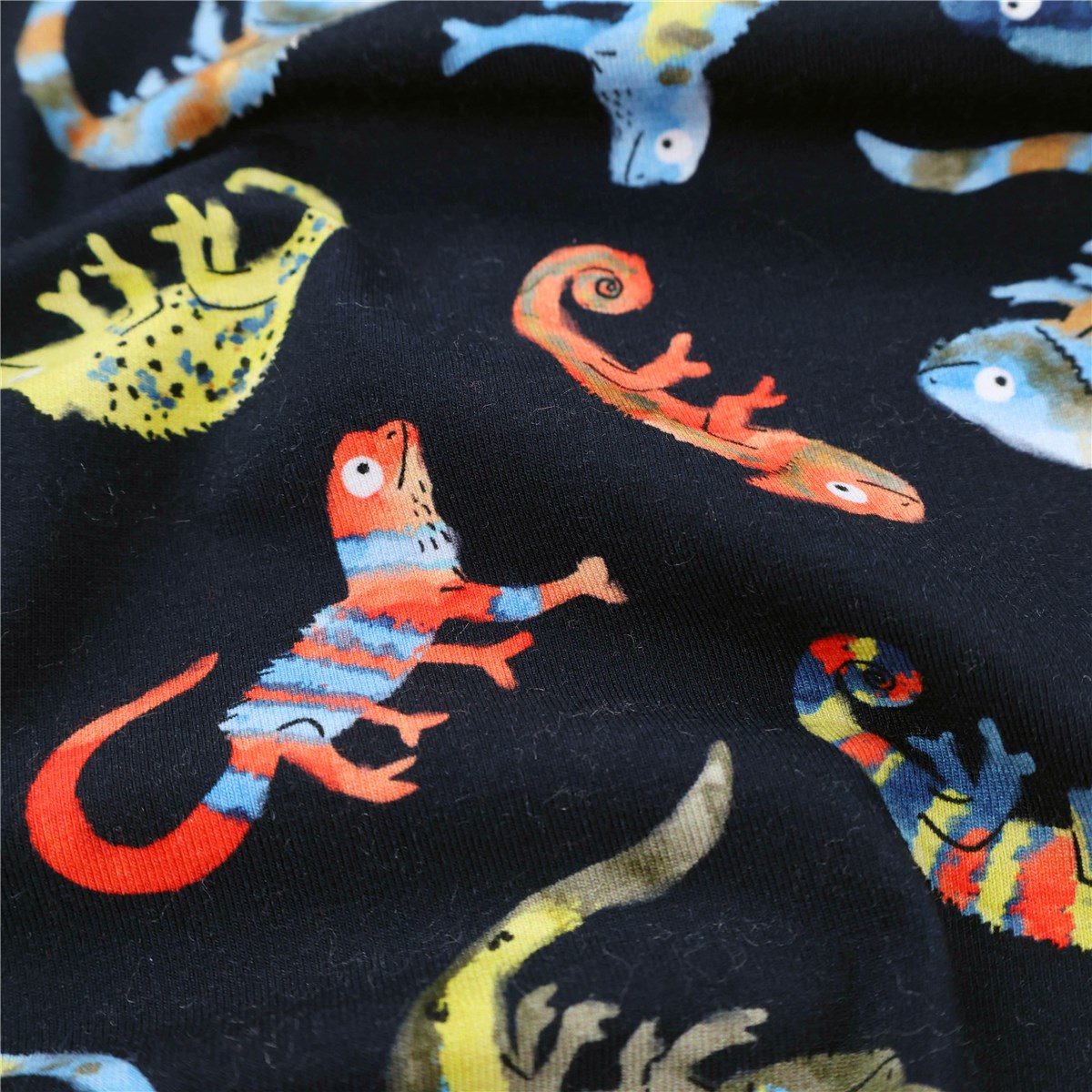 Jersey Coton Stretch - BIO - Chameleon - Marine 