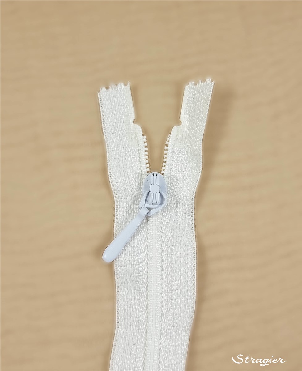 Fermeture à glissière -  - Blanc - 30 cm