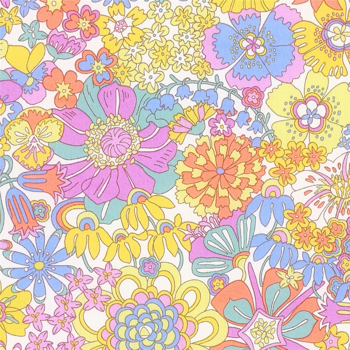 Liberty Tana Lawn - Rainbow Garden - C